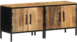 vidaXL Set 2 noptiere din lemn masiv de mango, maro-negru, 50x30x45 cm (4019642)
