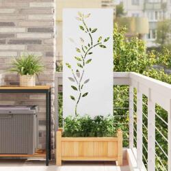 vidaXL Panou Decorativ de Gradina Alb 50 x 140 cm Otel laminat la rece GartenMobel Dekor (876323)