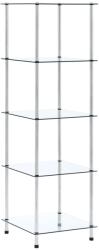 vidaXL Raft cu 5 niveluri transparent, 40x40x130 cm, sticla securizata GartenMobel Dekor (249506) Biblioteca