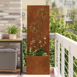 vidaXL Ghiveci de Gradina cu Panou Decorativ Ruginit 50 x 140 cm GartenMobel Dekor (876440)