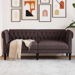 vidaXL Canapea Chesterfield cu 2 locuri, maro închis, material textil GartenMobel Dekor (372550) Canapea