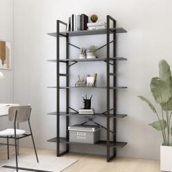vidaXL Biblioteca cu 5 rafturi, gri, 100x30x175 cm, lemn prelucrat GartenMobel Dekor (3082000) Biblioteca