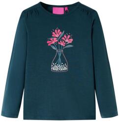 vidaXL Tricou de copii cu maneci lungi, verde închis, 116 GartenMobel Dekor (13981)