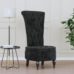 vidaXL Fotoliu cu spatar înalt, negru, catifea, design cu nasturi GartenMobel Dekor (352468)
