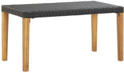 vidaXL Banca de gradina, negru, 120 cm, poliratan si lemn de acacia GartenMobel Dekor (46488)