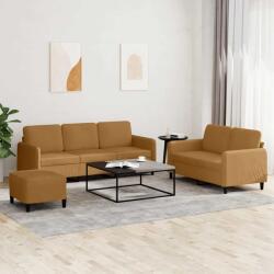 vidaXL Set de canapele, 3 piese, maro, catifea GartenMobel Dekor (3202031) Canapea