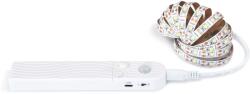 KOLORENO Set bandă LED 5V 2m - Alb cald (3000K) + controler cu senzor de mișcare și crepuscular pe baterii AAA (TL7319)