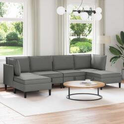vidaXL Set de mobilier pentru living 6 pcs Gri închis Tesatura GartenMobel Dekor (3413807) Canapea