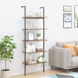 vidaXL Raft înclinat cu 5 niveluri maro închis / negru 64x35x185 cm GartenMobel Dekor (336386) Biblioteca