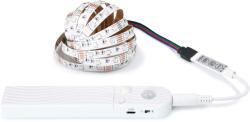 KOLORENO Set bandă LED 5V 2m - RGB + controler cu senzor de mișcare și de crepuscular pentru baterii AAA (TL7322)