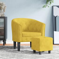 vidaXL Fotoliu tip cuva cu taburet, galben, catifea GartenMobel Dekor (356484)