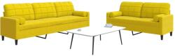 vidaXL Set de canapele cu perne/rulouri, 2 piese, galben, catifea GartenMobel Dekor (3278497) Canapea