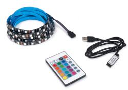 KOLORENO Set bandă LED 5V IP20 3m - RGB + controler USB cu telecomandă IR pentru iluminarea TV (TV3M-IP20-IR-USB-KP)