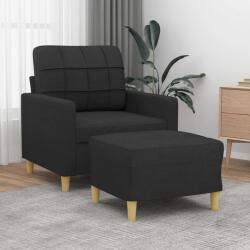 vidaXL Fotoliu canapea cu taburet, negru, 60 cm, material textil GartenMobel Dekor (3200997) Canapea