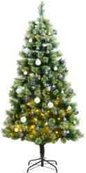 vidaXL Brad Craciun artificial articulat cu 150 LED-uri/globuri 120 cm GartenMobel Dekor (3210311)