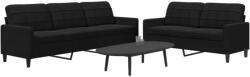 vidaXL Set de canapele cu perne, 2 piese, negru, catifea GartenMobel Dekor (3278476) Canapea