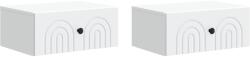 vidaXL Set 2 noptiere suspendate cu sertar, alb, 49 x 34, 5 x 20 cm (898106)