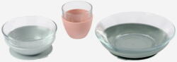 Beaba Set 3 Piese Antiaderent Beaba Sticla Duralex +4 Luni Eucalyptus Set pentru masa bebelusi