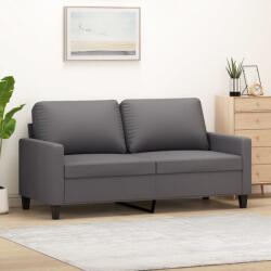 vidaXL Canapea cu 2 locuri, gri, 140 cm, piele ecologica GartenMobel Dekor (359139) Canapea