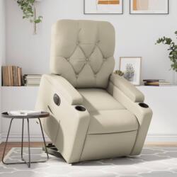 vidaXL Fotoliu rabatabil electric cu ridicare, crem, piele ecologica GartenMobel Dekor (3204787)