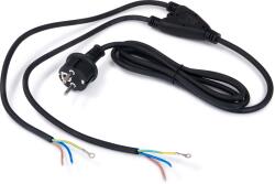 BERGE Fișa cu cablu de alimentare cu împământare, splitter 1/2 3x0.75mm 2m - Negru (6484)