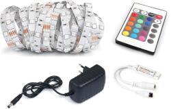 KOLORENO Zestaw Taśma Led 12v | 5050 | 30led/m | 2.5m | Ip20 | Rgb + Sterownik Ir24 + Zasilacz 24w (rgb30ip20-18w)