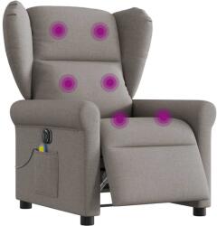 vidaXL Fotoliu electric de masaj rabatabil, gri taupe, textil GartenMobel Dekor (3303371)