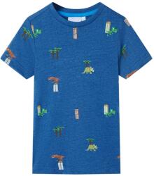 vidaXL Tricou pentru copii, albastru închis melanj, 104 GartenMobel Dekor (12230)