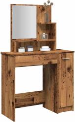 vidaXL Masa de toaleta cu oglinda lemn vechi 86, 5x35x136 cm GartenMobel Dekor (857009)