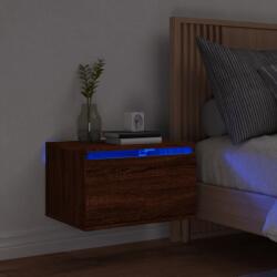 vidaXL Noptiera montata pe perete cu lumini LED, stejar maro GartenMobel Dekor (836838)