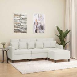 vidaXL Canapea cu 3 locuri si taburet, crem, 180 cm, catifea GartenMobel Dekor (3201115) Canapea