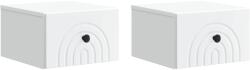 vidaXL Set 2 noptiere suspendate cu sertar, alb, 33 x 34, 5 x 20 cm (898086)