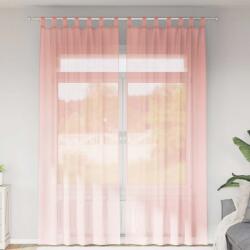 vidaXL Perdele Voile cu buzunare pentru bare 2 buc Roz GartenMobel Dekor (4102200)
