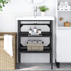 vidaXL Cadru chiuveta de baie, negru, 59x38x83 cm, fier GartenMobel Dekor (338488)