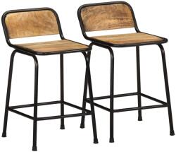 vidaXL Scaune de bar 2 buc 46x35, 5x70 cm Lemn masiv Mango brut GartenMobel Dekor (4013534)