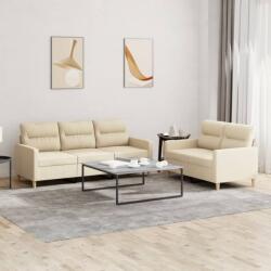 vidaXL Set de canapele cu perne, 2 piese, crem, textil GartenMobel Dekor (3201602) Canapea