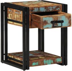 vidaXL Noptiera rustica cu sertar si raft, lemn reciclat masiv, 40x40x50 cm (4016702)