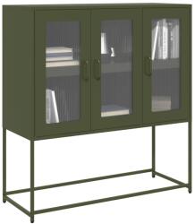 vidaXL Dulap, verde masliniu, 100, 5x39x107 cm, otel laminat la rece GartenMobel Dekor (853408) Comoda