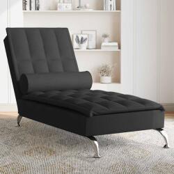 vidaXL Sezlong de masaj cu sprijin, negru, material textil GartenMobel Dekor (379445)