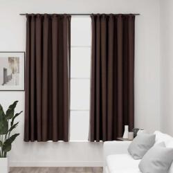 vidaXL Draperii opace aspect in, carlige, 2 buc. gri taupe, 140x175 cm GartenMobel Dekor (321204)
