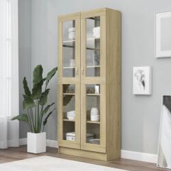 vidaXL Dulap cu vitrina, stejar Sonoma, 82, 5 x 30, 5 x 185, 5 cm, PAL GartenMobel Dekor (802771) Biblioteca