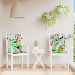 vidaXL Perne pentru scaune cu spatar jos, 2 buc, multicolor, textil GartenMobel Dekor (361325)