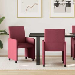 vidaXL Scaune de dining cu roti 2 pcs bordo 57 x 66 x 94 cm tesatura GartenMobel Dekor (42017810)