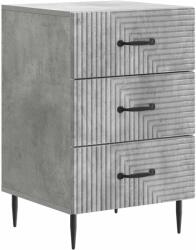 vidaXL Noptiera gri beton cu 3 sertare, 43 x 41 x 66, 5 cm, lemn prelucrat (894788)