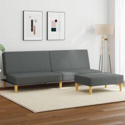 vidaXL Canapea extensibila 2 locuri/perne/taburet, gri închis, catifea GartenMobel Dekor (3216216) Canapea