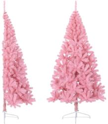 vidaXL Jumatate brad de Craciun artificial cu suport, roz, 210 cm, PVC GartenMobel Dekor (344673)