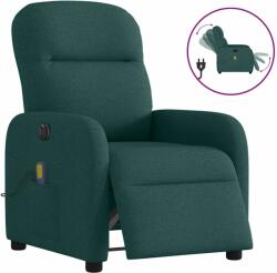 vidaXL Fotoliu electric de masaj rabatabil, verde închis, textil GartenMobel Dekor (3302968)