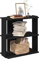 vidaXL Biblioteca cu 3 etaje, negru, 60x30x80 cm, lemn de prelucrare GartenMobel Dekor (860257) Biblioteca