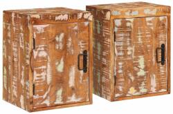 vidaXL Noptiera 2 pcs Maro 35 x 33 x 48 cm Lemn masiv recuperat GartenMobel Dekor (4016727)