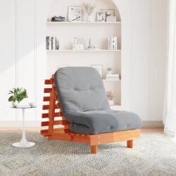 vidaXL Canapea futon cu saltea, maro, 70x206x11 cm, lemn masiv de pin GartenMobel Dekor (846753) Canapea